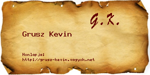 Grusz Kevin névjegykártya